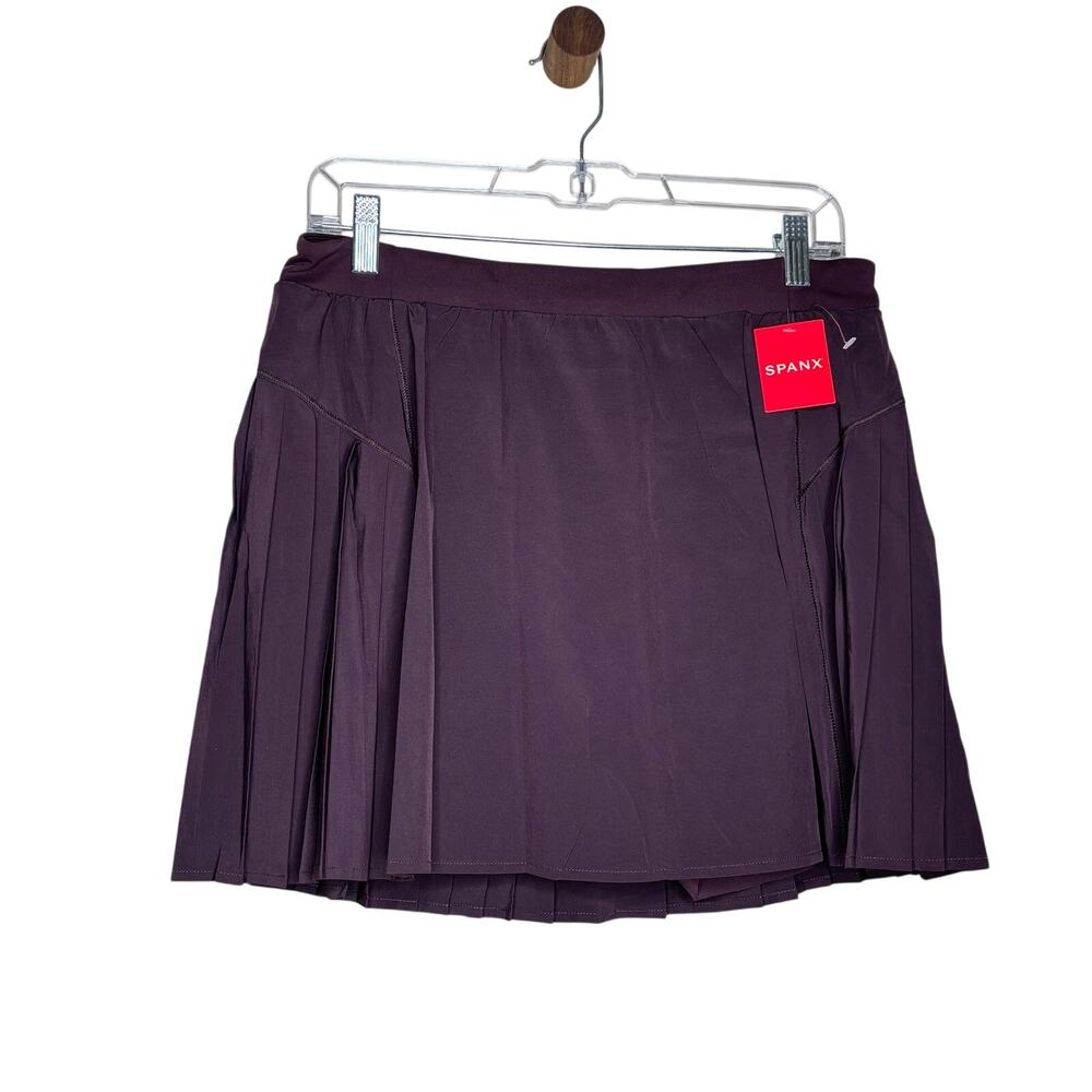 Spanx Get Moving Pleated Skirt Skort Dark Fig Purple Tennis Golf 50273R XL NWT
